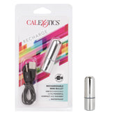 CalExotics Rechargeable Mini Bullet Vibrator Silver USB Rechargeable Compact Waterproof BULLETS